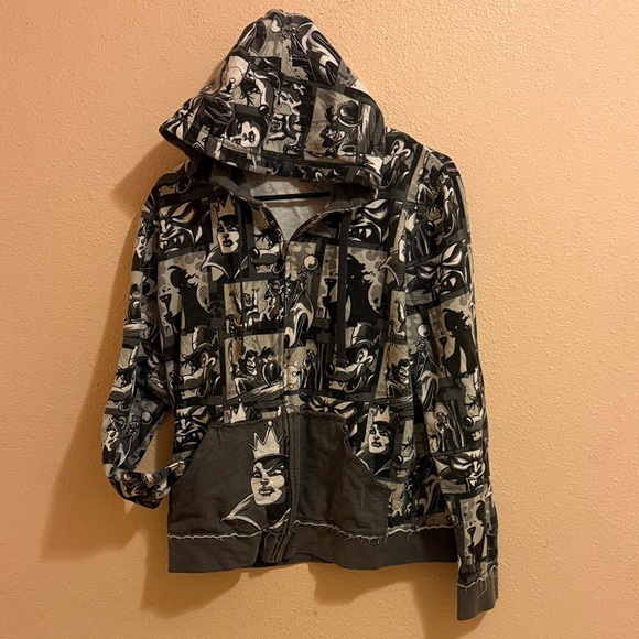 Disney Jackets & Blazers - Black & Gray  Zip Hoodie with Disney Villain